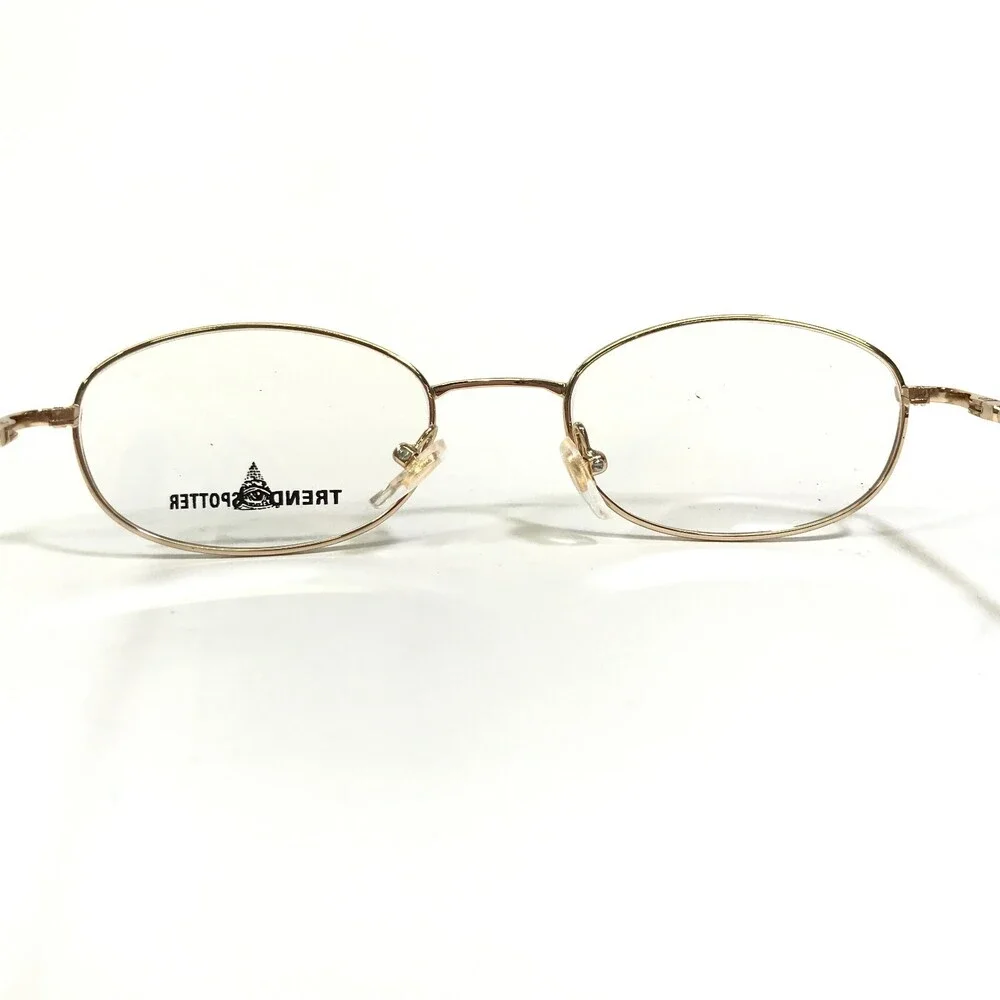 Trend Spotter Eyeglasses Frames 39 GOLD Brown Round Wire Rim 48-18-140